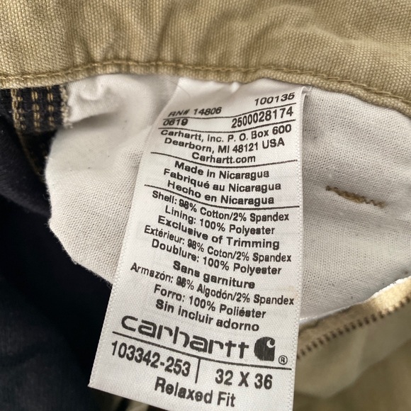 Carhartt Relaxed Fit Work Lined Winter Carpenter Pants Men's 32x36 RN#14806 - Picture 6 of 12